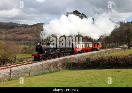 T9 30120 passes Charlies Gate  on the Bodmin & Wenford steam Railway 21.4.12 Stock Photo