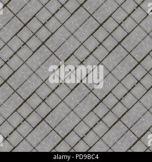 Abstract seamless pattern for designers with concrete causeway road of wall tile with green moss Stock Photo