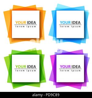Paper banner - business infographic. Four color items. Stock Vector