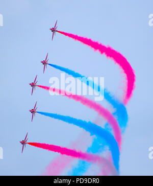 RAF Red Arrows Aerobatic Team Display Stock Photo