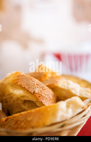 Sliced ciabatta bread Stock Photo