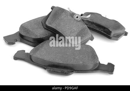 Set of car brake pads isolated on white Stock Photo