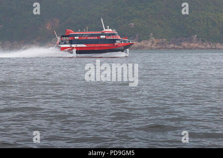 TurboJet Boeing JetFoil, TERCEIRA, Enroute From Macau To Hong Kong, Passing Lantau Island. Stock Photo