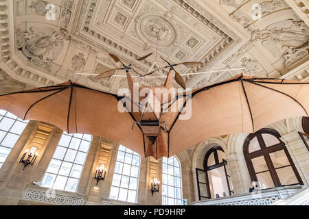 Avion III, the steampunk bat plane in the Musee des Arts et Métiers in Paris, France Stock Photo