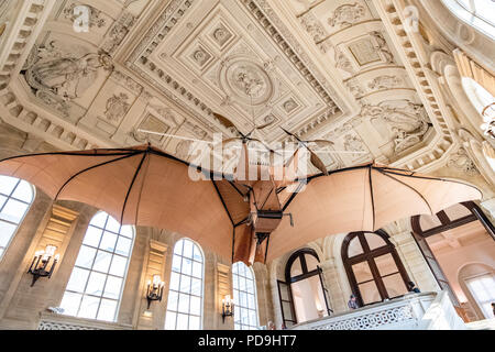 Avion III, the steampunk bat plane in the Musee des Arts et Métiers in Paris, France Stock Photo