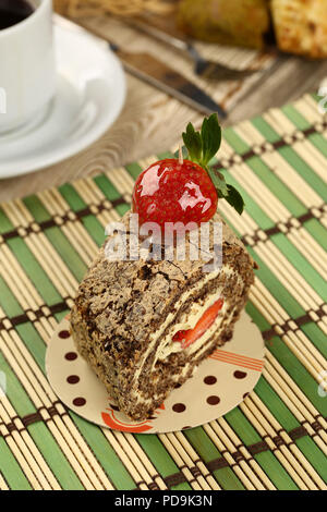 Sponge Roll Cake with Cocoa Stock Photo