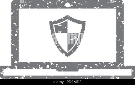 Grunge icon - Laptops antivirus Stock Vector