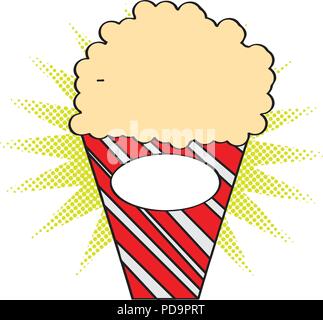 Isolated comic popcorn icon Stock Vector