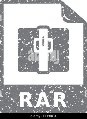 Compressed file format icon in halftone style. Black and white ...