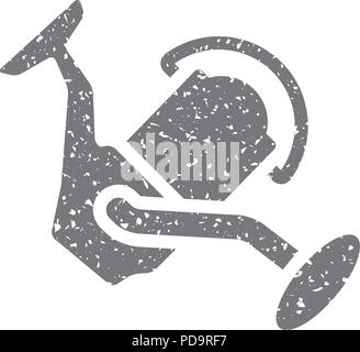 Grunge icon - Fishing reel Stock Vector