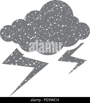 Weather overcast storm icon in halftone style. Grunge background vector ...
