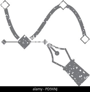 Bezier curve symbol. Control point path. Line and anchor shape. Vector ...