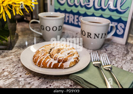 Breakfast Danish & Coffee Stock Photo