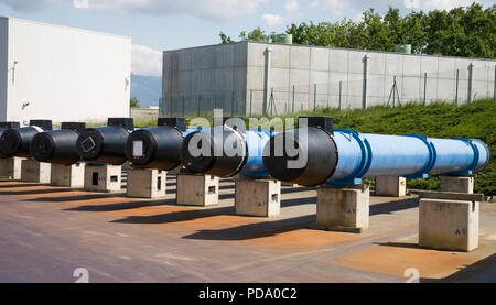 CERN's Large Hadron Collider (LHC) is the world’s largest and most powerful particle accelerator. It is located in Geneva, Switzerland. Stock Photo