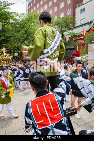 Japan, Honshu island, Kanto, Tokyo, Hanazono Shrine Grand Festival. Stock Photo