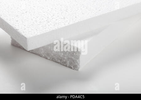 white foam board close up, packaging material. Stock Photo
