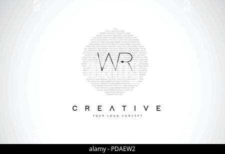 Creative white letter WR w r logo with leading lines and road concept ...