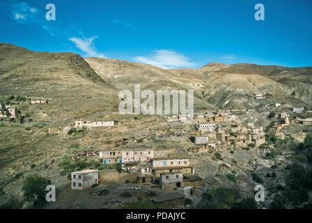 An isolated small village in the middle of the High Atlas Mountains, Morocco. Stock Photo