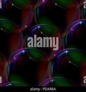 Bubbles seamless on black Stock Vector