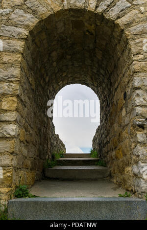 Stone tunnel with steps Stock Photo