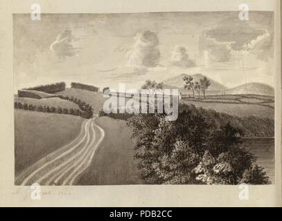 Anotated sketch by Moses Griffith 1766. Stock Photo