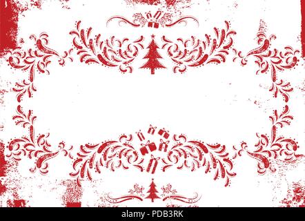 Christmas scroll frame Stock Vector