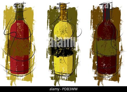 Artist Wine Bottles Stock Vector