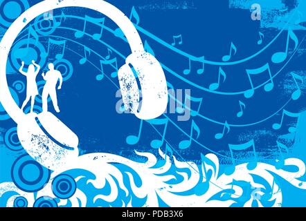 Headphone dancers Stock Vector