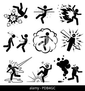Man killed, shot, and attacked by different type of weapons Stock Vector