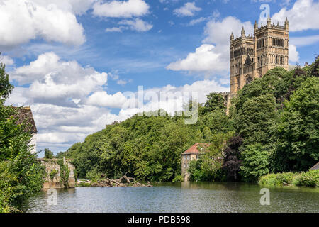 Looking down the River Wear to Durham Cathedral Stock Photo