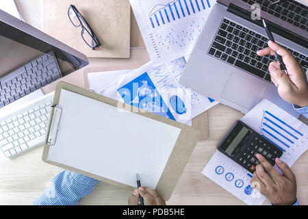 teamwork  reports  accounting concept analyzing  financial Stock Photo