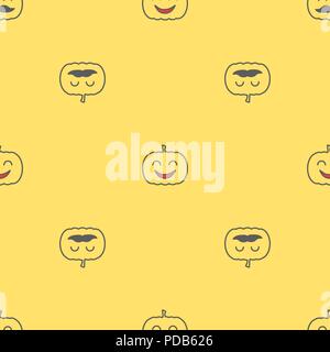 Jack o lantern elements seamless background. Halloween tileable pattern Stock Vector