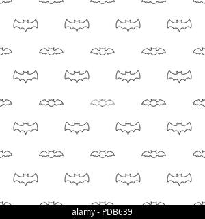 Seamless pattern with thin line bats. Tileable illustration for wrap, cloth, background Stock Vector