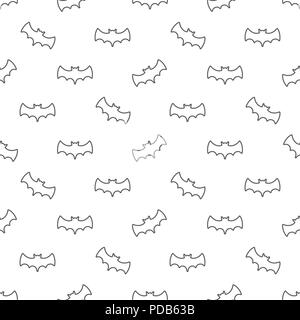 Seamless pattern with thin line bats. Tileable illustration for wrap, cloth, background Stock Vector