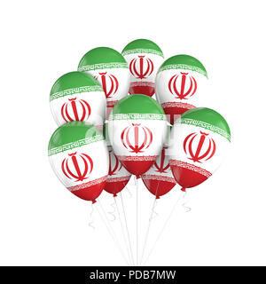 Balloons with Iranian flag, 3D rendering isolated on white background ...