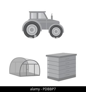 Farm and gardening monochrome icons in set collection for design. Farm and equipment vector symbol stock  illustration. Stock Vector