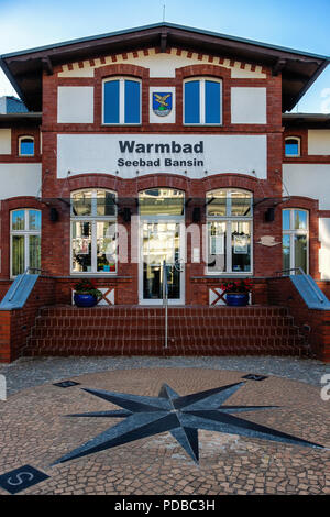 Early 20th century Warm Baths - historic  Warmbad building in Baltic sea resort in  Bansin, Heringsdorf, Germany Bansin beach is the westernmost part  Stock Photo