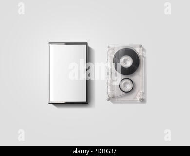 Download Blank cassette tape box design mockup, isolated, back side ...