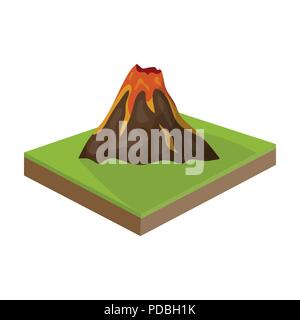 Mountains, volcanoand landscape. Relief and mountains single icon in cartoon style isometric vector symbol stock illustration . Stock Vector