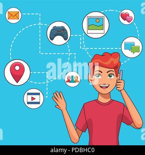 Youngs and smartphone Stock Vector