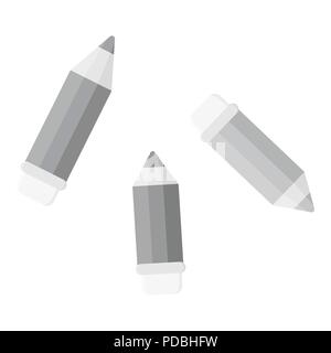 Pencil monochrome icon. Illustration for web and mobile. Stock Vector