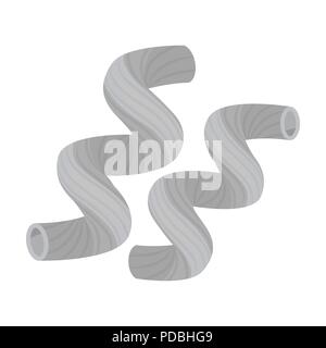 Cavatappi pasta icon in monochrome style isolated on white background. Types of pasta symbol vector illustration. Stock Vector