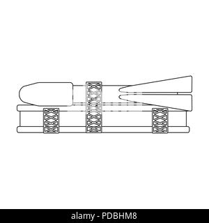 Preparation of space technology for launch. Space technology single icon in outline style vector symbol stock illustration . Stock Vector