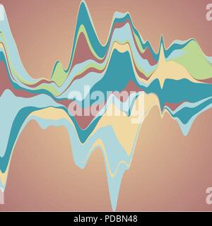 Big data visualization. Streamgraph. Futuristic infographic. Inf Stock Vector