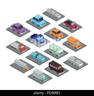 set cars isometrics proy icon Stock Vector Image & Art - Alamy