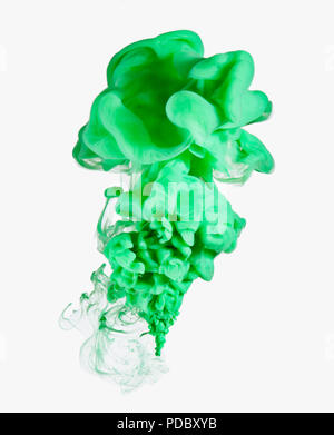 Green ink on white background Stock Photo