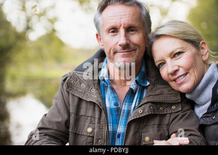 Portrait happy, affectionate mature couple Stock Photo