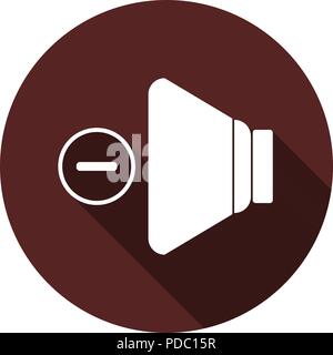 Vector image. Icon of a speaker with a minus sign in the contour of the circle Stock Vector