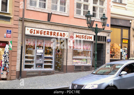 Gingerbread Museum from across the street on Neruda Street in Prague Czech Republic. Stock Photo