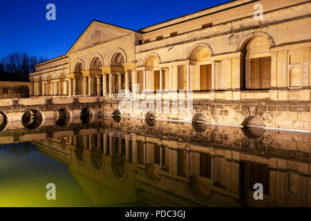 The loggia at the Palazzo del Te in Mantua, Italy. The palace was constructed in the 16th century for Frederico II Gonzaga, the Marquess of Mantua. Stock Photo